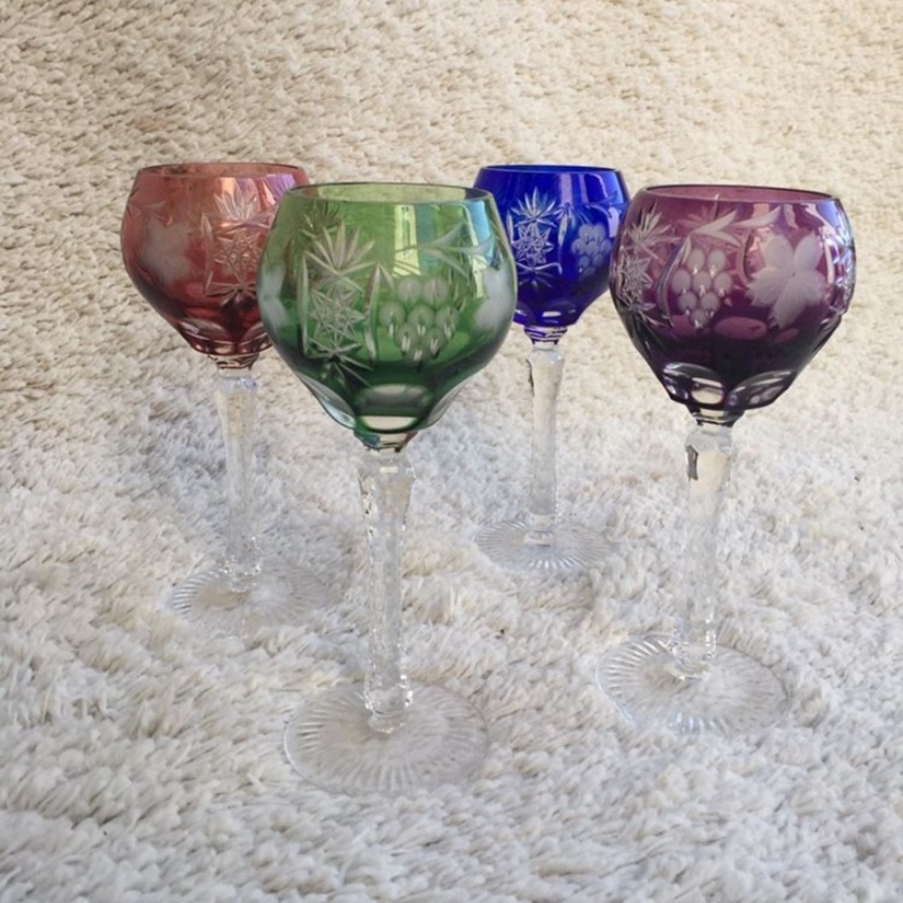 Nachtmann Crystal Hock Wine Glasses Set of 4